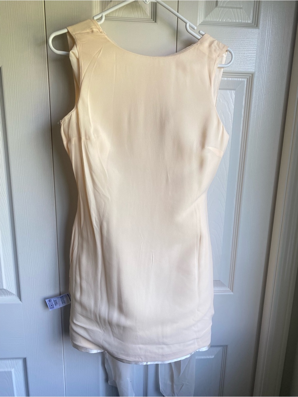 NEW Reformation Ecru Elegant Cream Satin Sheath Mini Dress Size 2 - Picture 11 of 14